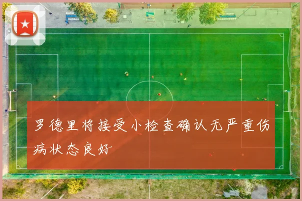 罗德里将接受小检查确认无严重伤病状态良好